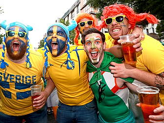 WATCH: Irish and Swedish fans...
